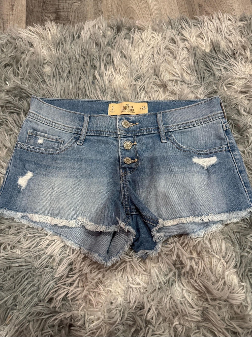 Hollister Faded Blue Distressed Denim nwot